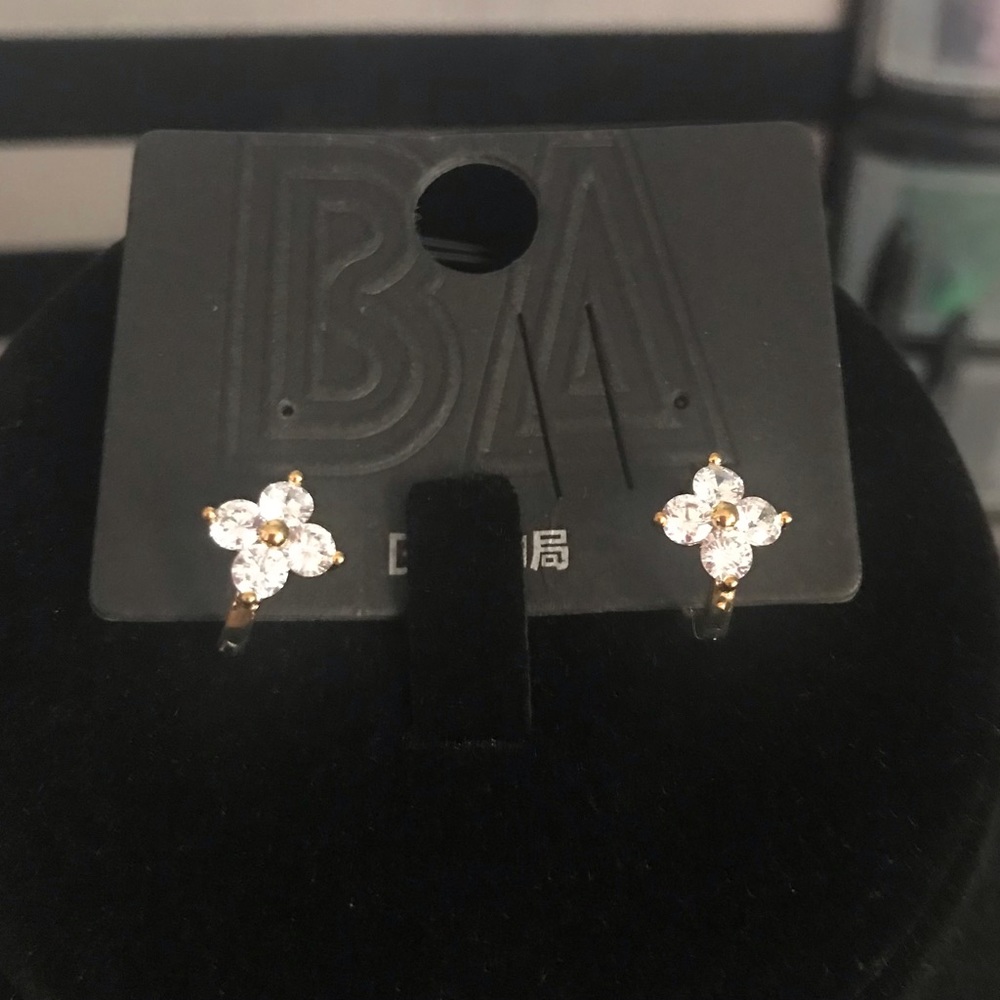 Cubic zirconia huggie hoop earrings